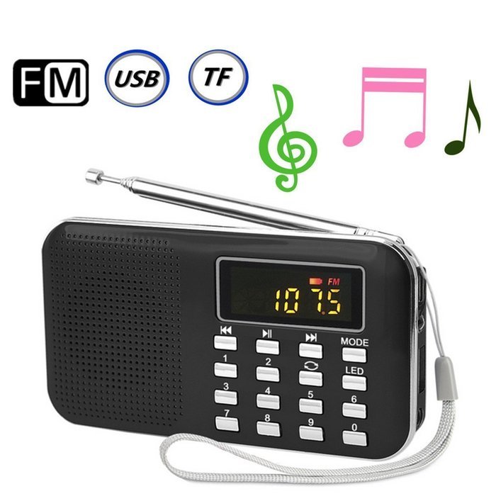 Ohala Mini Portable Am/Fm Radio Digital MP3 Music Player Support Micro SD/TF Card USB Disk N58