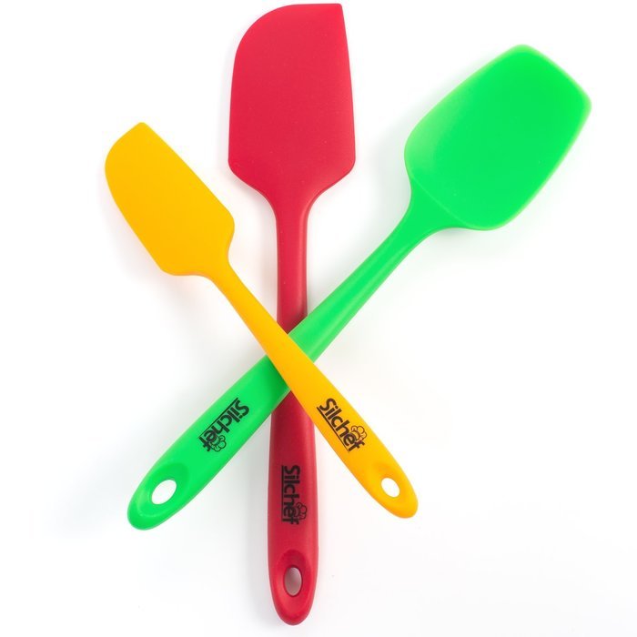 Silicone Spatula Set - 3 pack - Heat-Resistant, Non-Stick Flexible Rubber Spatulas with One Piece Solid Stainless... N9