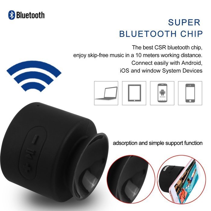 Speakers,Blueshadow Bluetooth Mini Speakers with Powerful Sound Waterproof and Bottom Sucker Designed Portable... N5