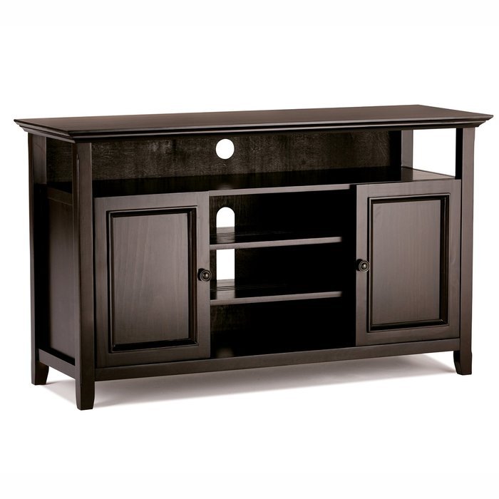Simpli Home Amherst Tall TV Media Stand for TVs up to 60", Dark Brown