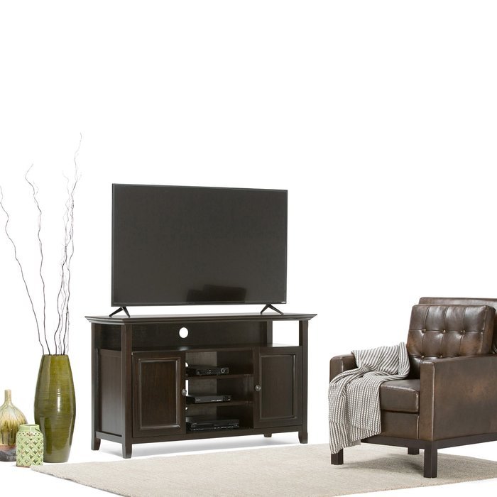 Simpli Home Amherst Tall TV Media Stand for TVs up to 60", Dark Brown N2