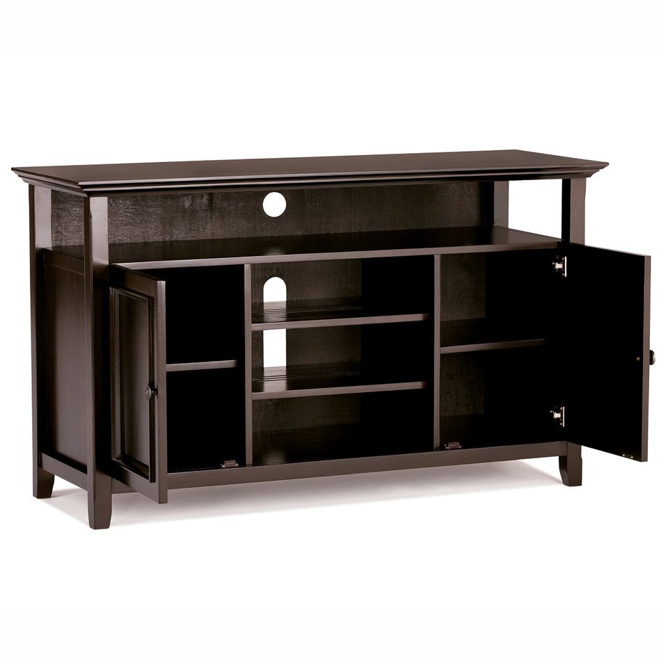 Simpli Home Amherst Tall TV Media Stand for TVs up to 60", Dark Brown N3