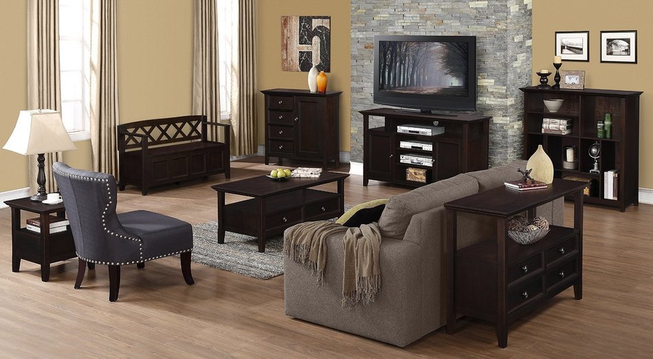 Simpli Home Amherst Tall TV Media Stand for TVs up to 60", Dark Brown N8