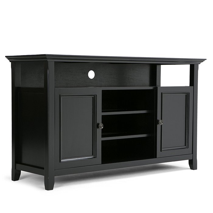 Simpli Home Amherst Tall TV Media Stand for TVs up to 60", Dark Brown N9