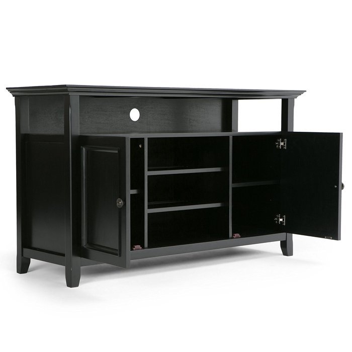 Simpli Home Amherst Tall TV Media Stand for TVs up to 60", Dark Brown N11
