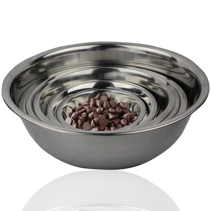 FineDine Stainless Steel Bowls, Nesting Kitchen Mixing Bowl Set | Mirror Finish [6 pieces] N2