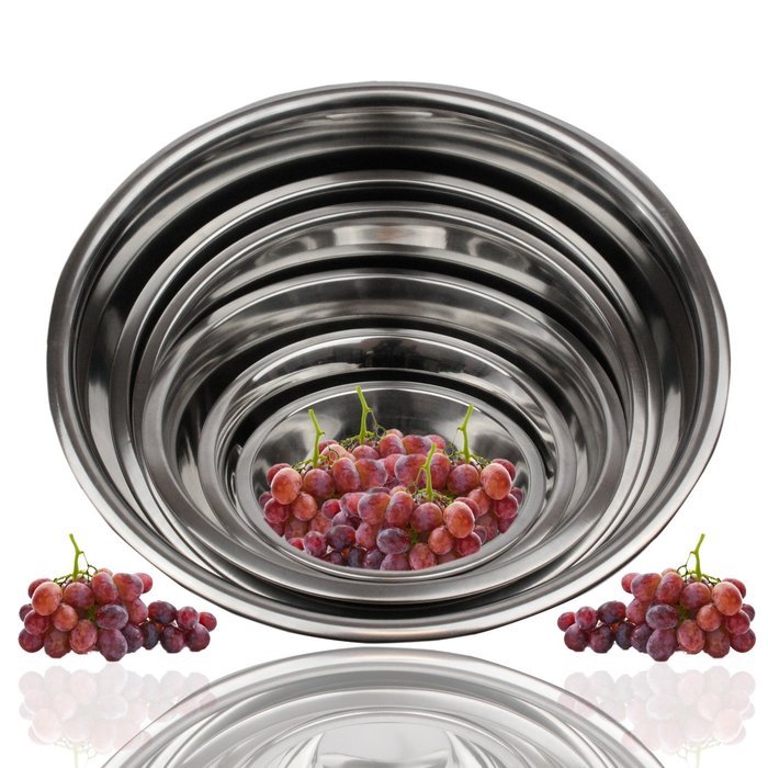FineDine Stainless Steel Bowls, Nesting Kitchen Mixing Bowl Set | Mirror Finish [6 pieces] N3