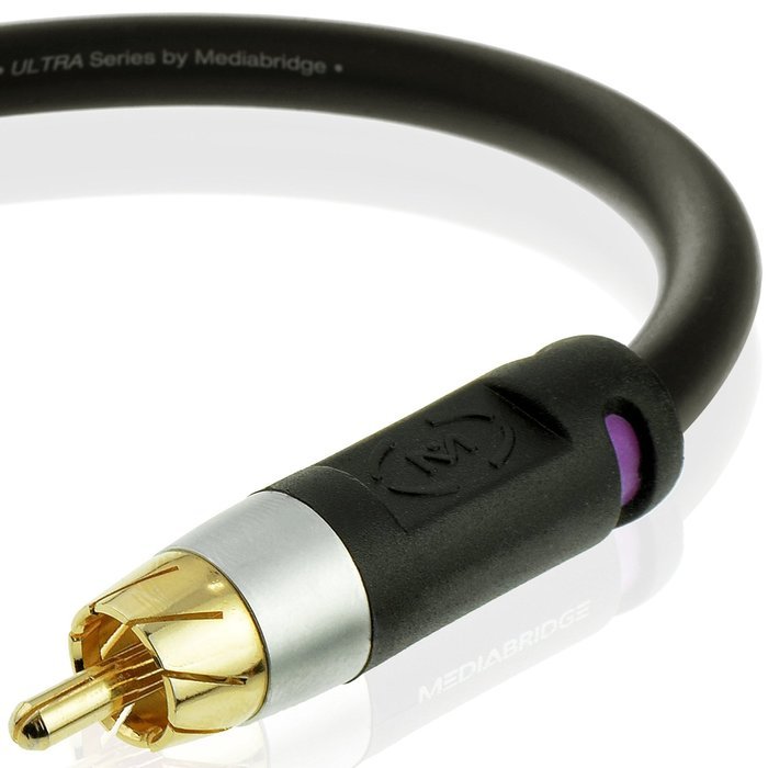 Mediabridge ULTRA Series Subwoofer Cable (15 Feet) - Dual Shielded with Gold Plated RCA to RCA Connectors - Black