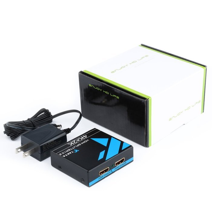 4K HDMI Splitter, Takya 1x2 HDMI Splitter Ver 1.4 Certified for 4k x 2K & 3D Support (One Input To Two Outputs) N5
