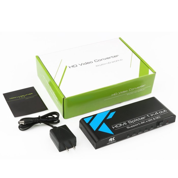 4K HDMI Splitter, Takya 1x2 HDMI Splitter Ver 1.4 Certified for 4k x 2K & 3D Support (One Input To Two Outputs) N11