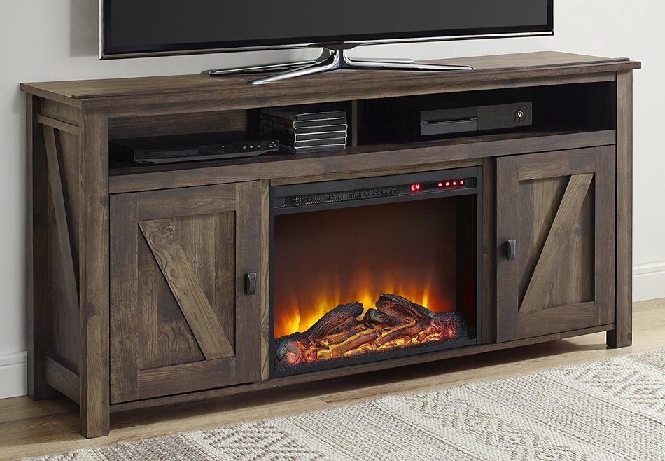 Altra Furniture Farmington 60" Media Heritage Pine Fireplace