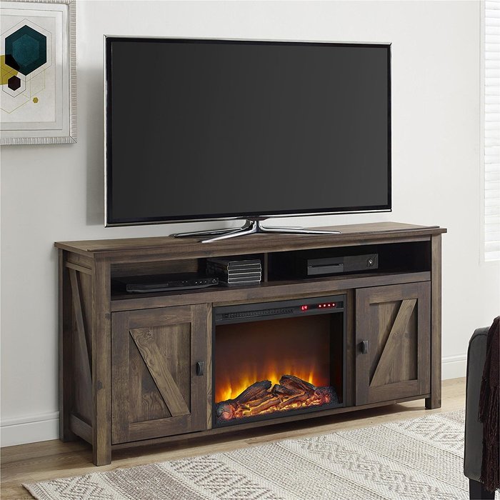 Altra Furniture Farmington 60" Media Heritage Pine Fireplace N3