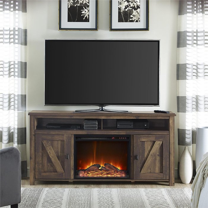 Altra Furniture Farmington 60" Media Heritage Pine Fireplace N4