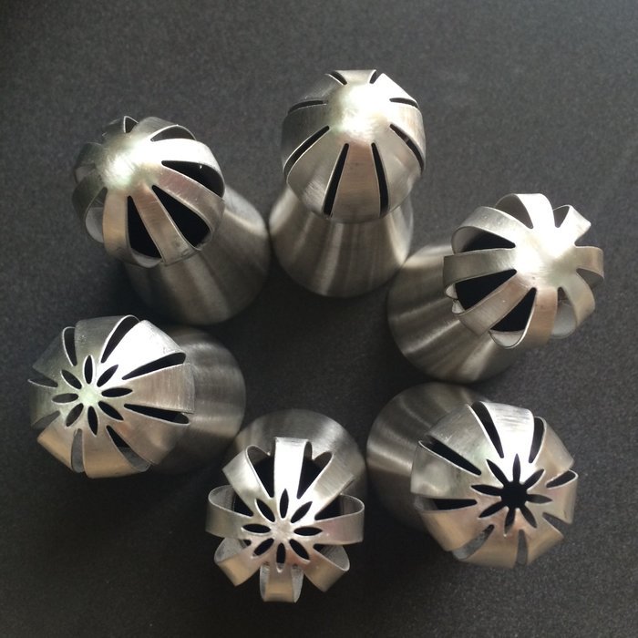 NEW Version 6pcs/set Sphere Ball Tips Russian Icing Piping Nozzles Tips ...