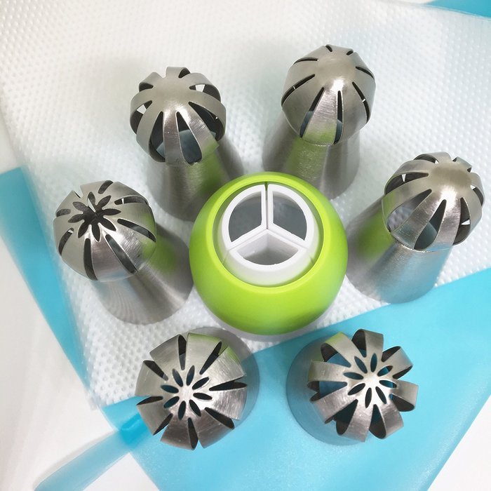 NEW Version 6pcs/set Sphere Ball Tips Russian Icing Piping Nozzles Tips Pastry Cake Fondant Cupcake Buttercream... N11