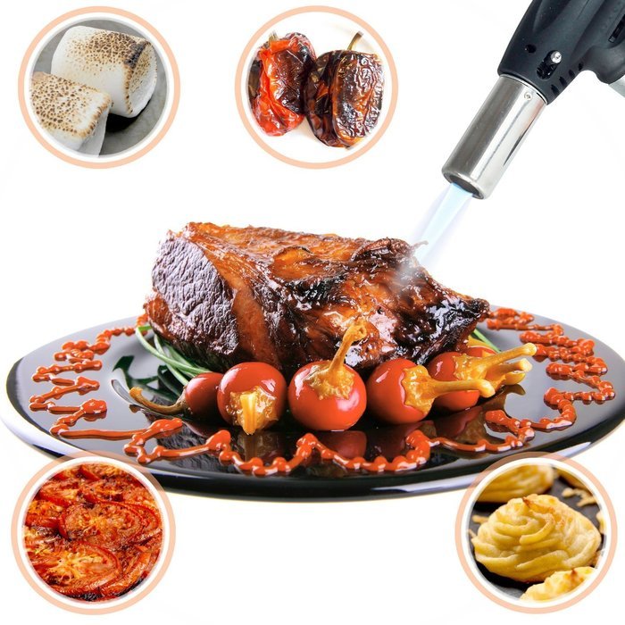 Orblue Culinary Torch with Safety Lock for Creme Brulee Cooking, Butane Gas Not Included N3