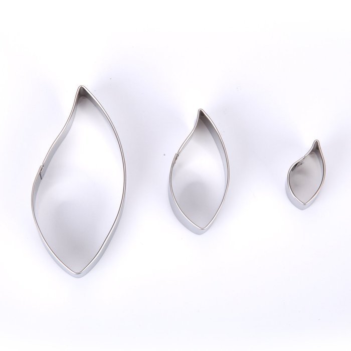 KookieMonsta Stainless Steel Leaves Shaped Cookie Cutter Set for Fondant/Candy/Pastry Design and Cake Decoration