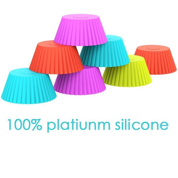 Purefly Silicone Baking Cups Cupcake Liners Muffin Cake Molds Sets, 12 Piece N3