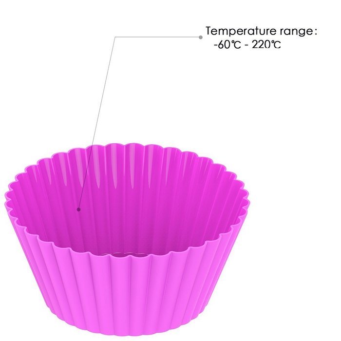 Purefly Silicone Baking Cups Cupcake Liners Muffin Cake Molds Sets, 12 Piece N4
