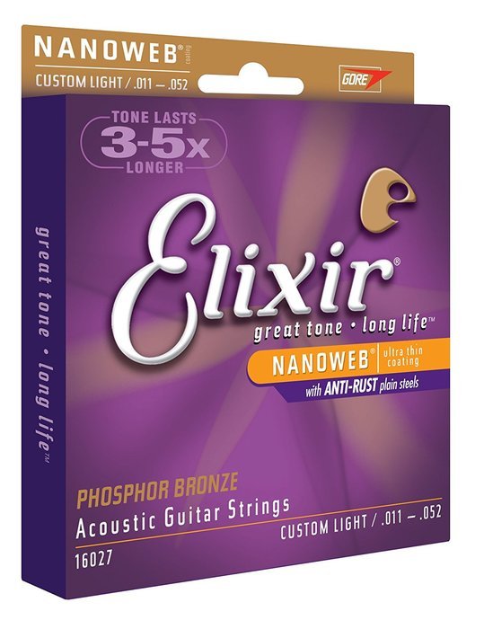 Elixir Strings 80/20 Bronze Acoustic Guitar Strings w POLYWEB Coating, Medium (.013-.056) N24