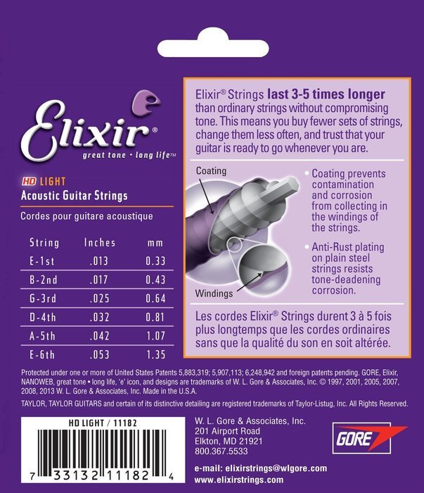 Elixir Strings 80/20 Bronze Acoustic Guitar Strings w POLYWEB Coating, Medium (.013-.056) N30