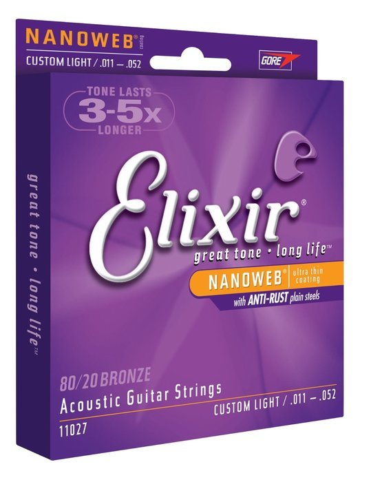 Elixir Strings 80/20 Bronze Acoustic Guitar Strings w POLYWEB Coating, Medium (.013-.056) N38