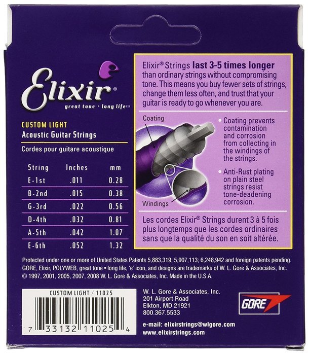 Elixir Strings 80/20 Bronze Acoustic Guitar Strings w POLYWEB Coating, Medium (.013-.056) N43