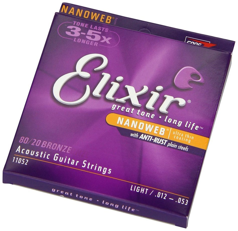 Elixir Strings 80/20 Bronze Acoustic Guitar Strings w POLYWEB Coating, Medium (.013-.056) N53