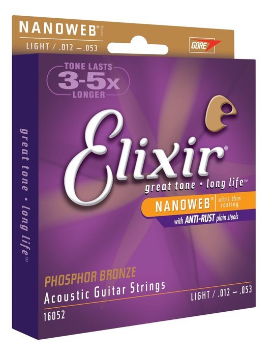 Elixir Strings 80/20 Bronze Acoustic Guitar Strings w POLYWEB Coating, Medium (.013-.056) N63