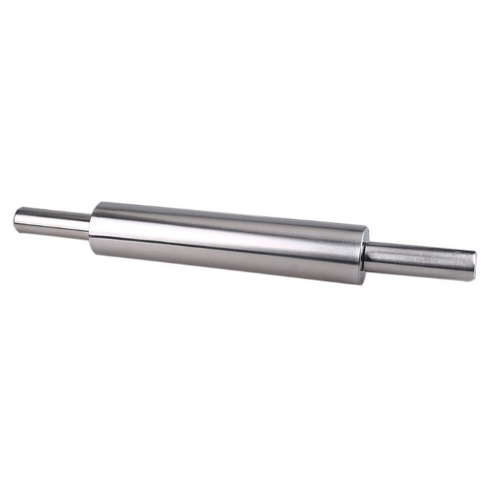 Big Size Stainless Steel Rolling Pin Dumpling Skin Maker + Silicone Pastry Mat with Measures Non-Stick Silicone...