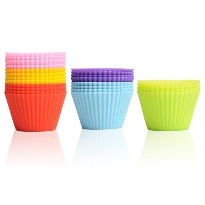 LAVAVIDA Silicone Baking Cups, 24 Pack 6 Colors Cupcake Liners, Reusable & Nonstick Muffin Cups Cake Molds N3