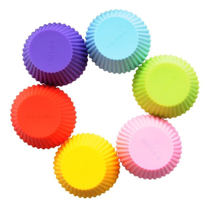 LAVAVIDA Silicone Baking Cups, 24 Pack 6 Colors Cupcake Liners, Reusable & Nonstick Muffin Cups Cake Molds N4