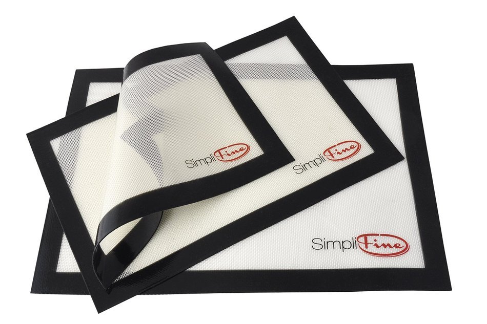 SimpliFine Silicone Baking Mat Set, 3 Different Silicone Baking Mats for Half, Quarter and Small Oven Sheet Sizes...