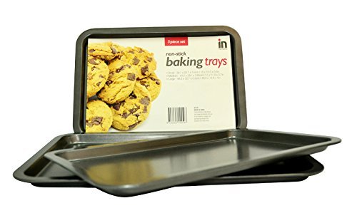 Ezy Storage In My Home Metal Cookie Sheet Set, Silver, 3-Pack