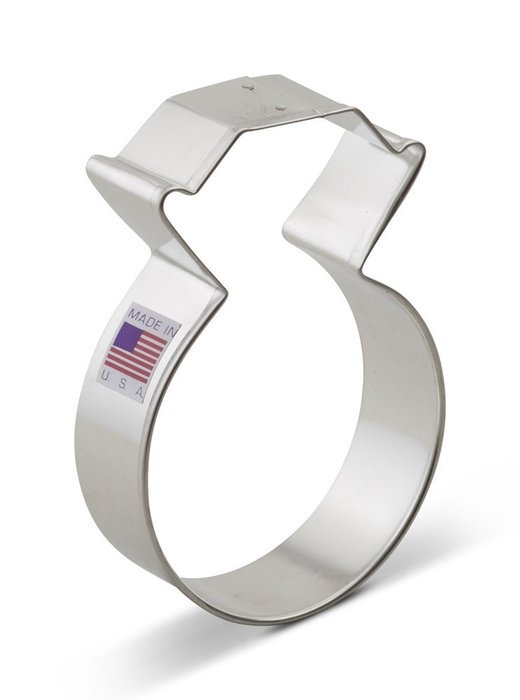 Ann Clark Diamond Ring Cookie Cutter - 3.75 Inches - Tin Plated Steel