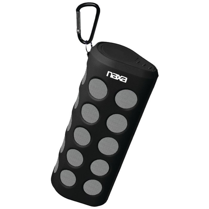 NAXA Electronics NAS-3048 BLACK Wireless Sports Stereo Speaker with Bluetooth (Black/Grey)