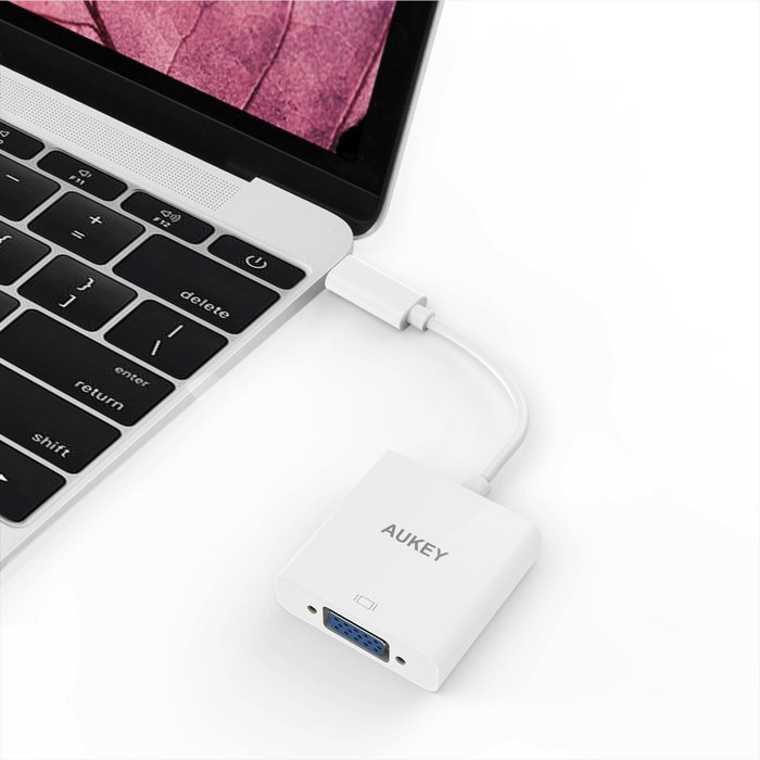 AUKEY USB C to VGA Adapter, 1080P Supported for MacBook and Google Chromebook Pixel and More N3