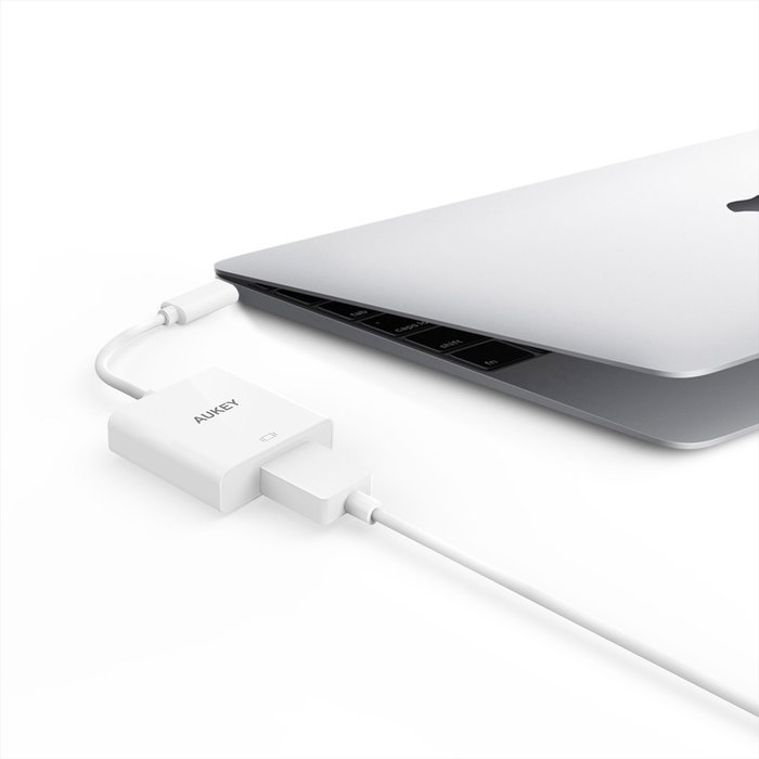AUKEY USB C to VGA Adapter, 1080P Supported for MacBook and Google Chromebook Pixel and More N4