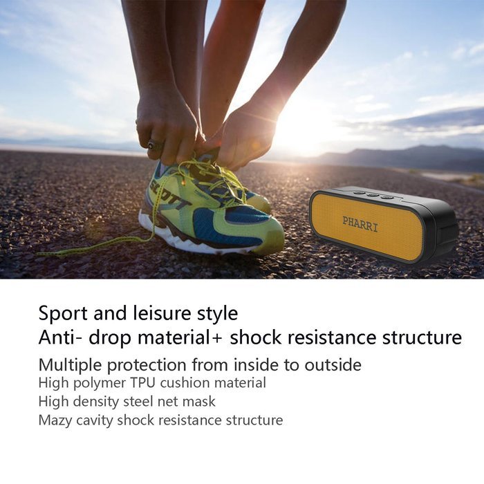 PHARRI 20W / Dual 10W Output，Water Resistant and Outdoor Sport Wireless Bluetooth 4.0 Speaker with 12 Hour Rechargable... N5