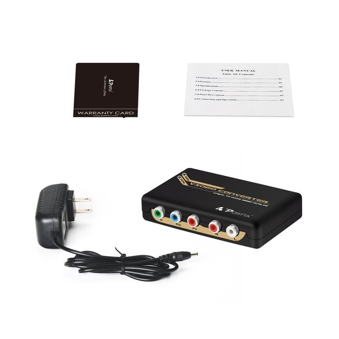 Portta PETRHP YPbPr Component RGB + R/L to HDMI Converter v1.3 support LPCM N13