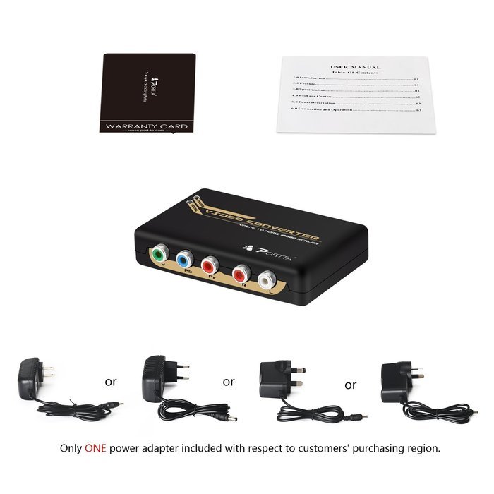 Portta PETRHP YPbPr Component RGB + R/L to HDMI Converter v1.3 support LPCM N14