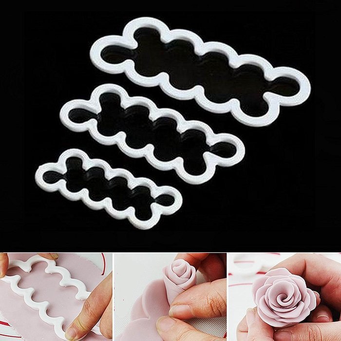 Palker Sky Cake Decorating Gumpaste Flowers & The Easiest Rose Ever Cutter Pack of 3
