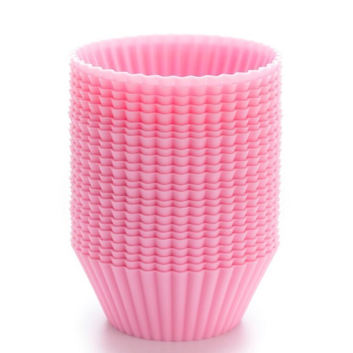 LAVAVIDA Silicone Cupcake Liners Red, 24 Pack Muffin Holders, Resuable and Nonstick Baking Cups, Standard Size... N6