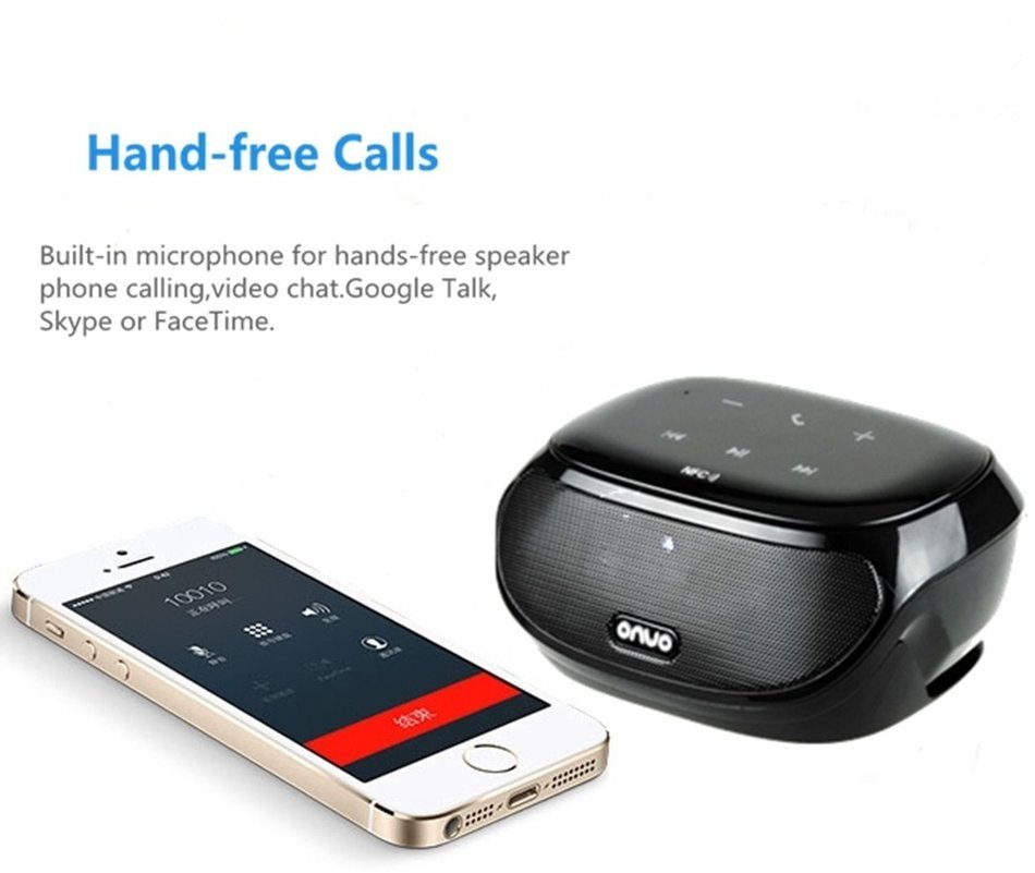 ONVO AJ-81 Black Portable Wireless Bluetooth 4.0 Speaker Powerful Sound for Apple & Other Smartphone Devices N5