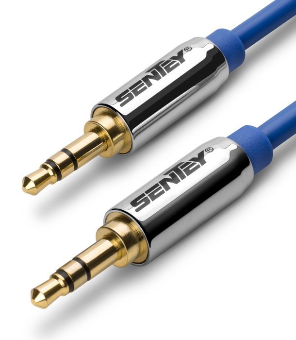 Sentey Audio Cable 1.5 Meter 5ft Stereo 3.5mm Male to Male Aux Cable (Blue) Ls-6612