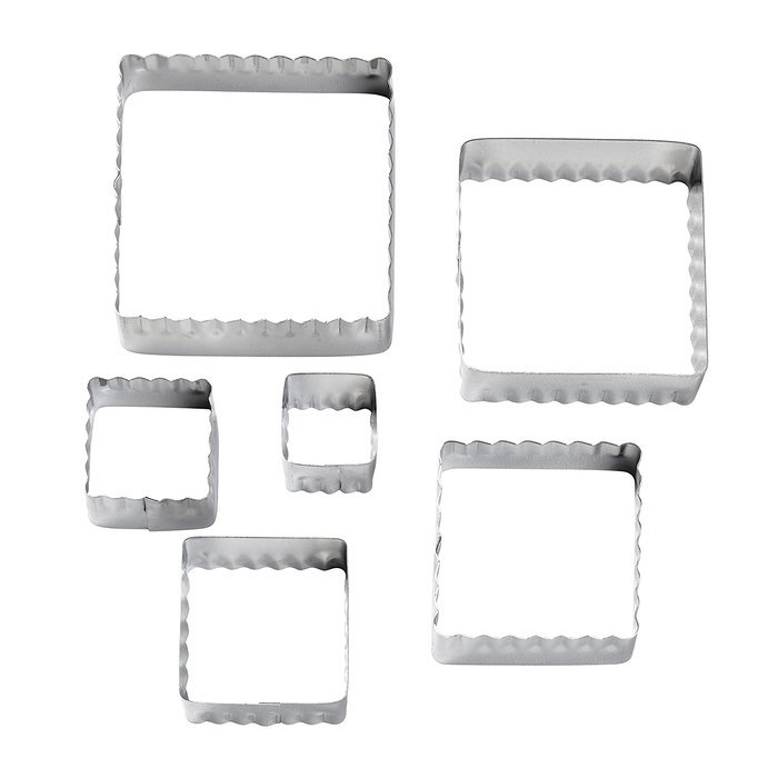 Wilton 417-2582 6-Piece Nesting Fondant Double Sided Cut Out Cutters, Square N3