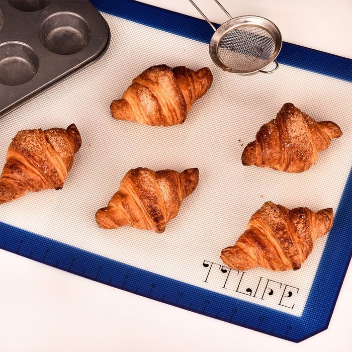TTLIFE Set of 3 Silicone Baking Mat with Measurements- 2 X Standard Half Sheet, 1 X Toaster Oven - Nonstick Heat... N4