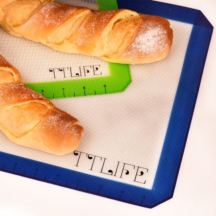 TTLIFE Set of 3 Silicone Baking Mat with Measurements- 2 X Standard Half Sheet, 1 X Toaster Oven - Nonstick Heat... N5