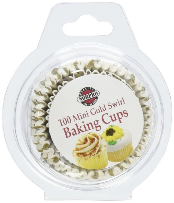 Norpro Gold Swirl Mini Cups, 100-Pack