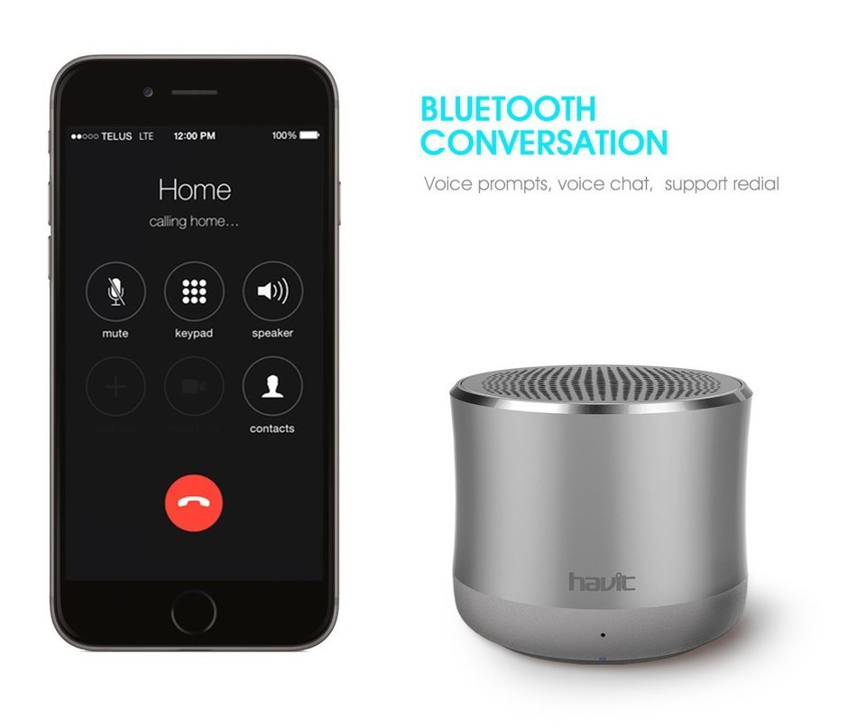 Havit HV-SK560BT Super Bass Bluetooth Speaker- Ultra Mini Metal Construction with Hands-free Function, Built-in... N5